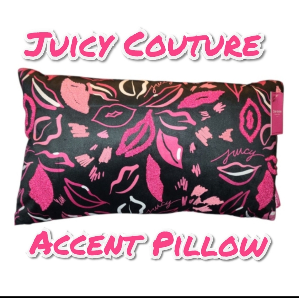 Juicy Couture Black and Pink Accent Pillow